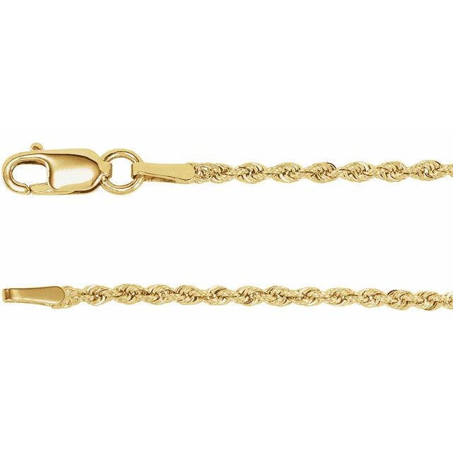 14K Yellow Gold 1.5 mm Rope Chain 18" - CH954:103:P