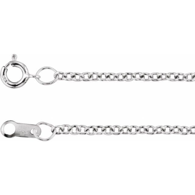 Sterling Silver 1.5 mm Cable 36" Chain