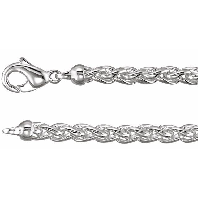 Sterling Silver Wheat 7" Chain