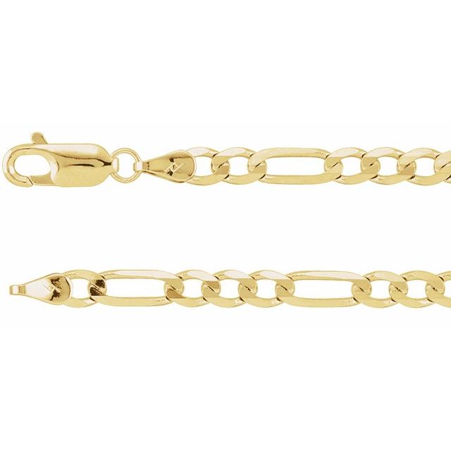14K Yellow 4 mm Figaro 8" Chain
