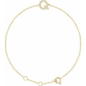 14K Yellow .07 CTW Natural Diamond Initial Q 6-7" Bracelet
