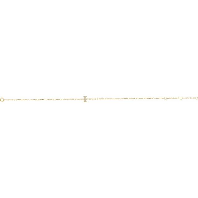 14K Yellow .05 CTW Natural Diamond Initial I 6-7" Bracelet
