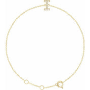 14K Yellow .05 CTW Natural Diamond Initial I 6-7" Bracelet