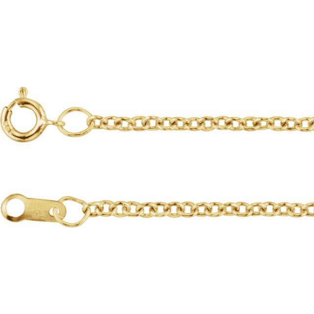 14K Yellow Gold-Filled 1.5 mm Cable Chain by the Inch and in Various Lengths