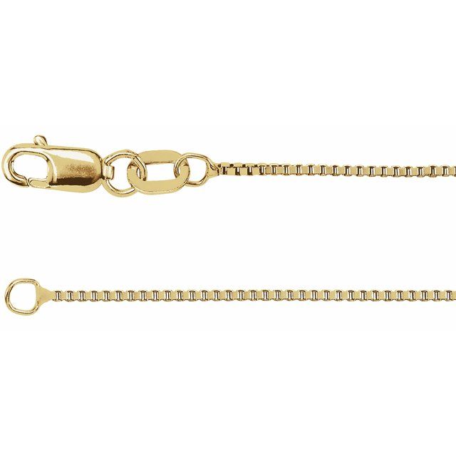 14K Yellow Gold .75 mm Box Chain - 7" Length - CH619