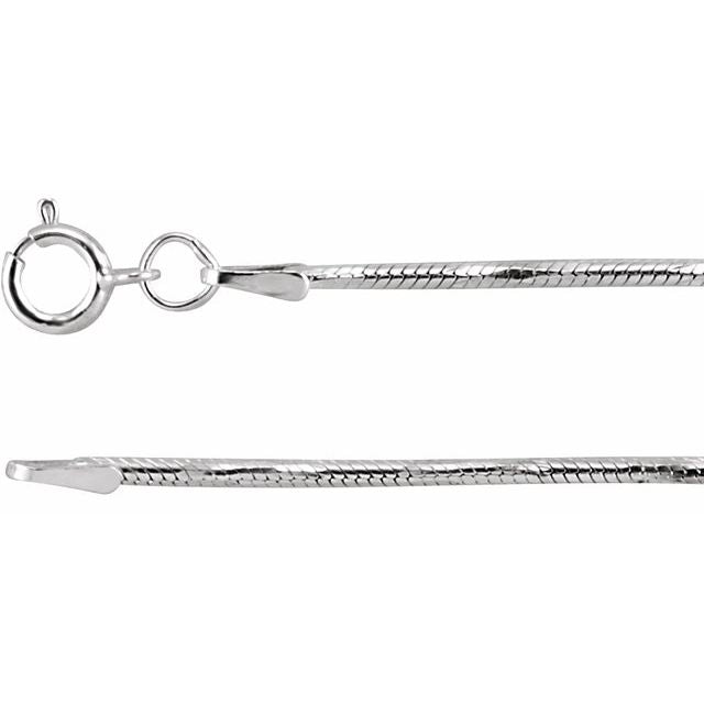 Sterling Silver 1.5 mm Diamond-Cut Snake 18" Chain
