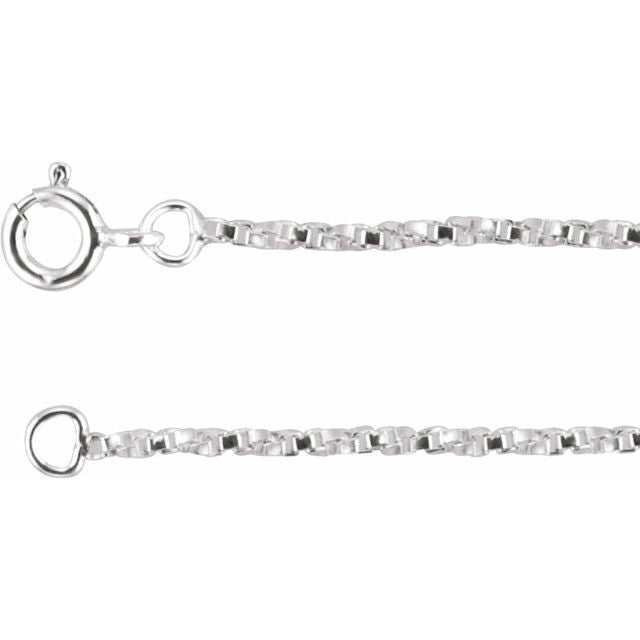 Sterling Silver 1.45 mm Twisted Box 18" Chain