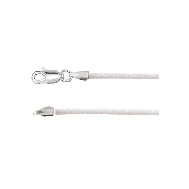Sterling Silver 2 mm Clear Rubber Cord 16" Necklace