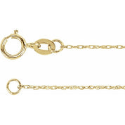 14K Yellow 1 mm Rope 7" Chain