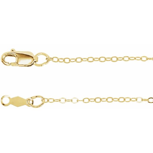 14K Yellow Gold-Filled 1.3 mm Flat Cable Chain by CH465