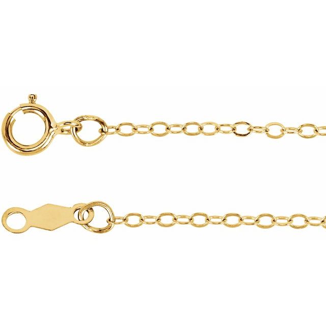 14K Yellow Gold-Filled 1.3 mm Flat Cable Chain by CH466