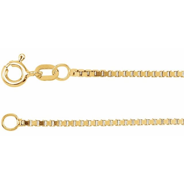 14K Yellow Diamond-Cut Box Chain 20" - CH489