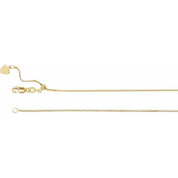 14K Yellow .85 mm Adjustable Box 16-22" Chain