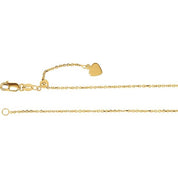 14K Yellow 1 mm Adjustable Cable 16-22" Chain