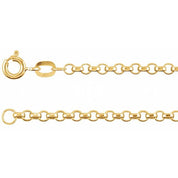 14K Yellow Gold 2.5 mm Hollow Diamond-Cut Rolo Chain
