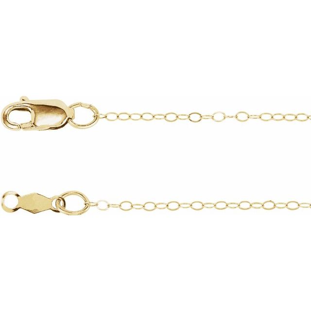 14K Yellow 1 mm Flat Cable 18" Chain