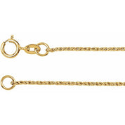 14K Yellow 1 mm Twisted Wheat 16" Chain