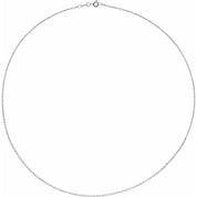 14K White 1.5 mm Cable 18" Chain