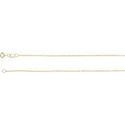 14K Yellow 1 mm Diamond-Cut Cable 16" Chain