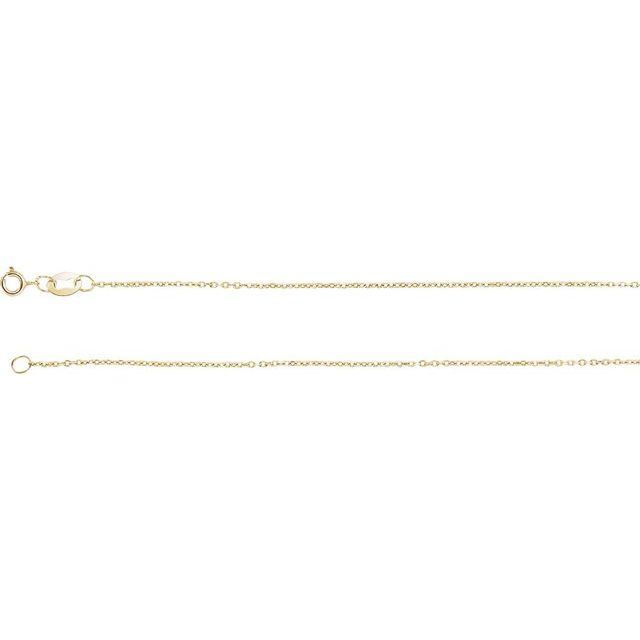 14K Yellow 1 mm Diamond-Cut Cable 16" Chain