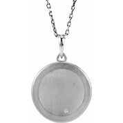 Sterling Silver .005 CTW Natural Diamond Initial O 18" Necklace