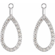 14K White 1/4 CTW Natural Diamond Teardrop Earring Jackets