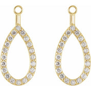 14K Yellow 1/4 CTW Natural Diamond Teardrop Earring Jackets