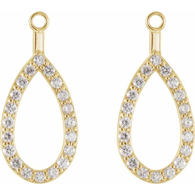 14K Yellow 1/4 CTW Natural Diamond Teardrop Earring Jackets