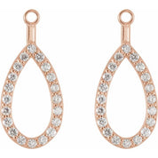 14K Rose 1/4 CTW Natural Diamond Teardrop Earring Jackets