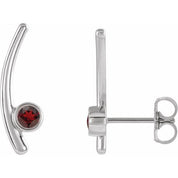 Sterling Silver Natural Ruby Ear Climbers
