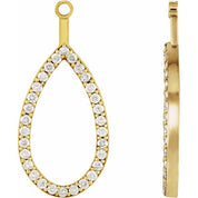 14K Yellow 1/4 CTW Natural Diamond Teardrop Earring Jackets
