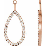 14K Rose 1/5 CTW Natural Diamond Teardrop Earring Jackets