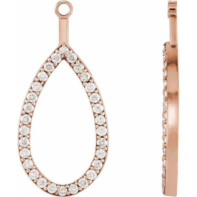 14K Rose 1/5 CTW Natural Diamond Teardrop Earring Jackets