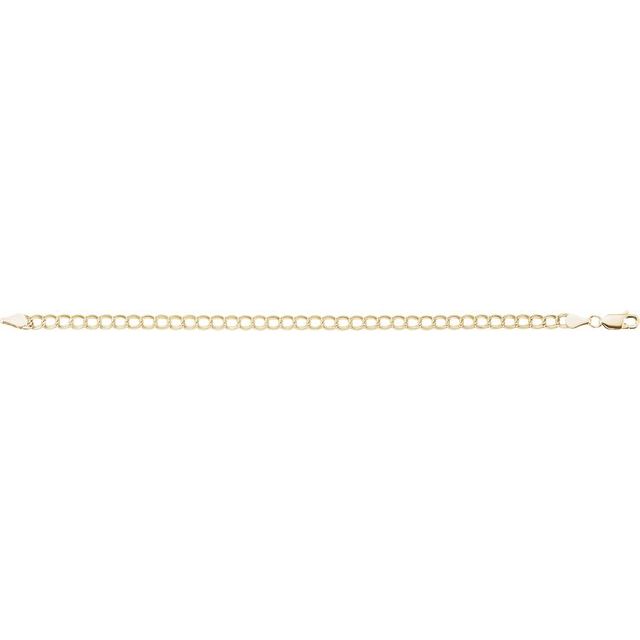 14K Yellow 4 mm Curb Charm 7" Chain