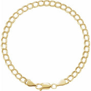 14K Yellow 4 mm Curb Charm 7" Chain
