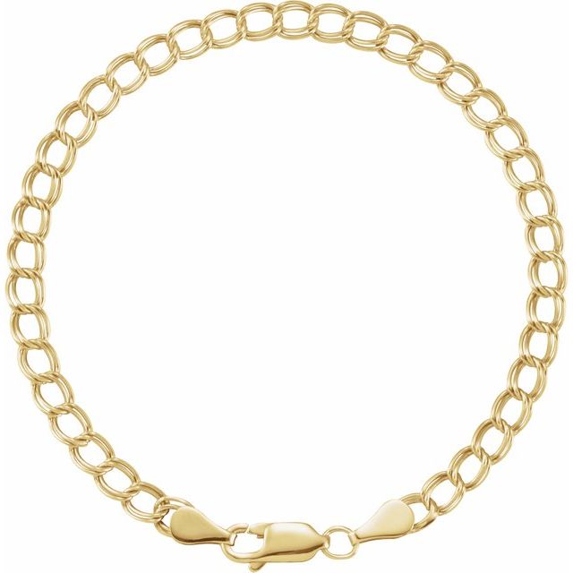 14K Yellow 4 mm Curb Charm 7" Chain