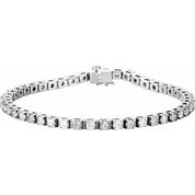 14K White 4 3/4 CTW Natural Diamond Line 7" Bracelet