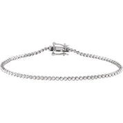 14K White 7/8 CTW Natural Diamond Line 7"  Bracelet