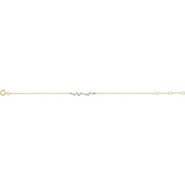 14K Yellow 1/3 CTW Natural Diamond  Bar 6-7" Bracelet