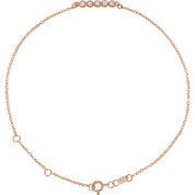 14K Rose .07 CTW Natural Diamond Bar 6 1/2-7 1/2" Bracelet