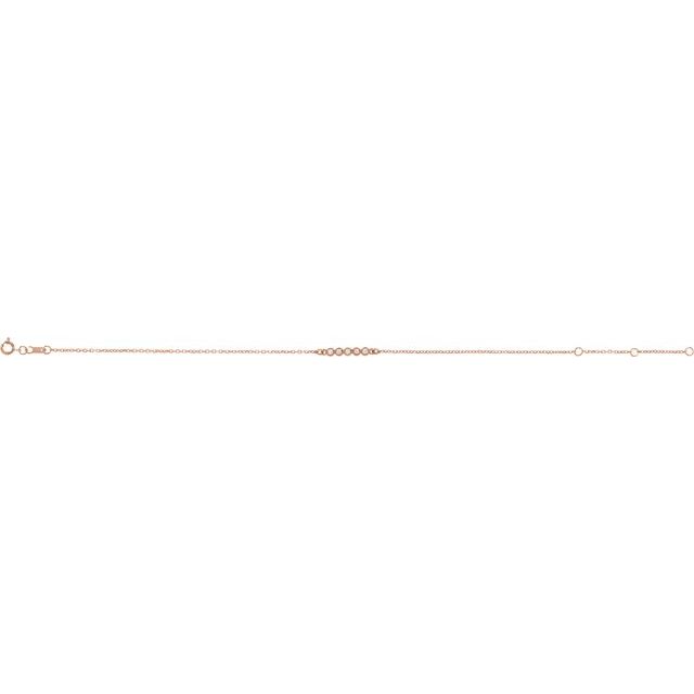 14K Rose .07 CTW Natural Diamond Bar 6 1/2-7 1/2" Bracelet