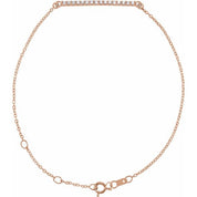 14K and Platinum Natural Diamond Bar Bracelet Adjustable 6.5 to 7.5 Inches Series BRC771