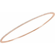 14K Rose Gold 1 CTW Natural Diamond Stackable Bangle Bracelet - 8 Inch