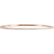 14K Rose 4 CTW Lab-Grown Diamond Stackable Bangle 8" Bracelet