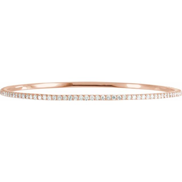 14K Rose 4 CTW Lab-Grown Diamond Stackable Bangle 8" Bracelet