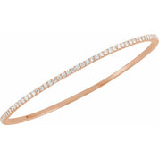 14K Rose 4 CTW Lab-Grown Diamond Stackable Bangle 8" Bracelet