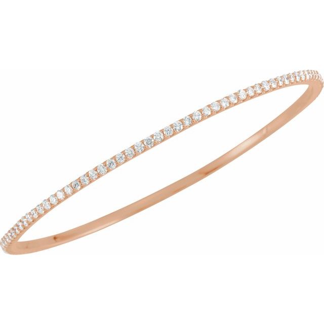 14K Rose 4 CTW Lab-Grown Diamond Stackable Bangle 8" Bracelet