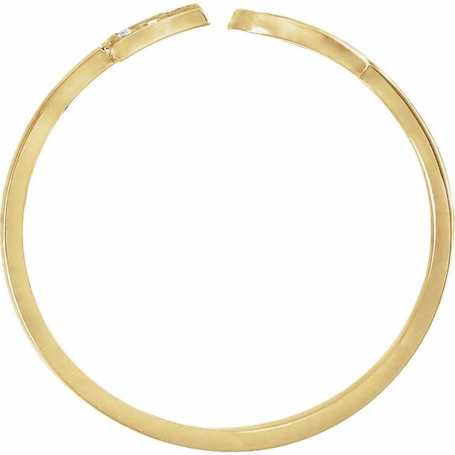 14K Yellow Personalized Diamond Initial Ring