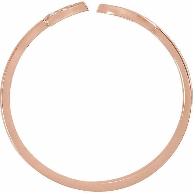 14K Rose Gold-Plated Sterling Silver Personalized Diamond Initial Ring