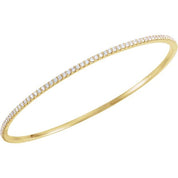 14K Yellow 2 CTW Natural Diamond Stackable Bangle 8" Bracelet